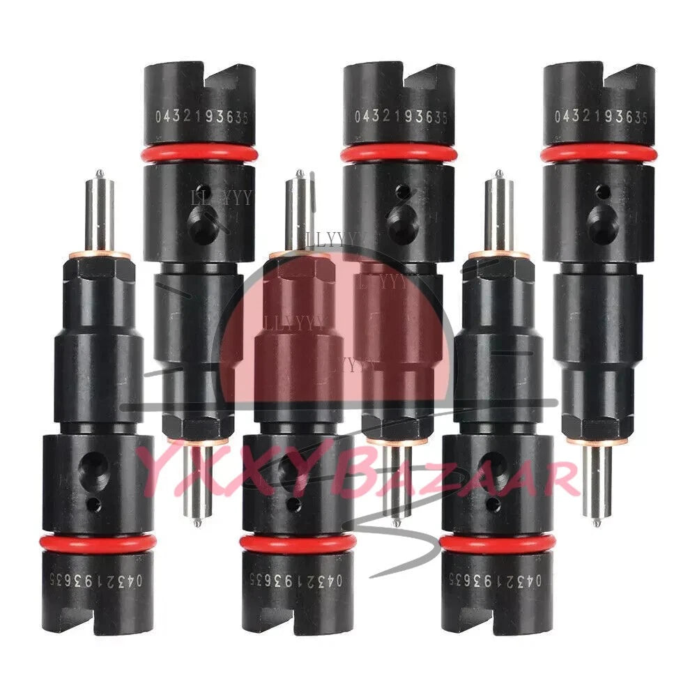 6PCS 0432193635 Fuel Injectors RV275 24V Fits For Dodge Cummins 40-50 HP 5.9L ~