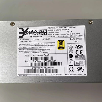 1PCS YM-2681H 680W Power Supply Hot Swap Server Redundant Power Module