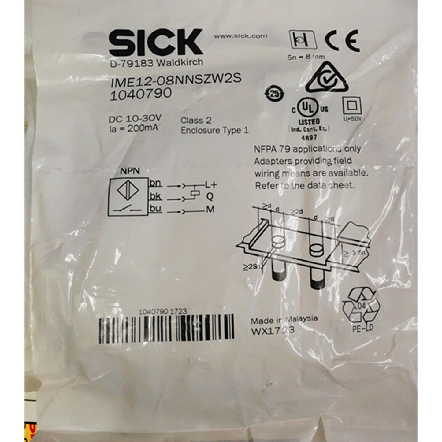 1PC SICK IME12-08NNSZW2S Photoelectric Switch SHIPP - SICK