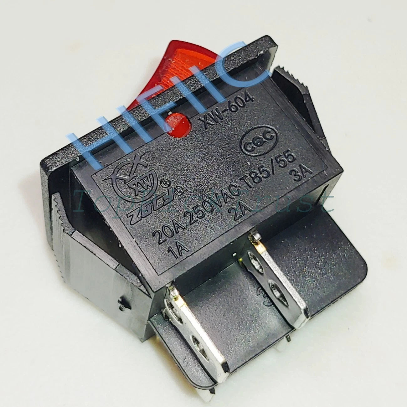 20A 250VAC Rocker Switch High Power With Red Lamp XW-604 4pin 2position