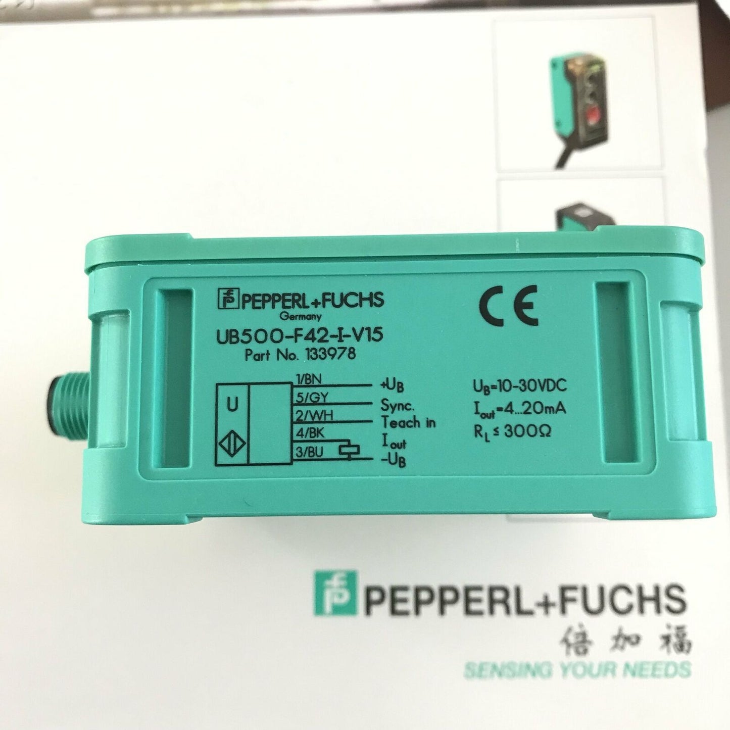 PEPPERL+FUCHS Smart Ultrasonic Sensor UB500-F42-I-V15 - PEPPERL+FUCHS