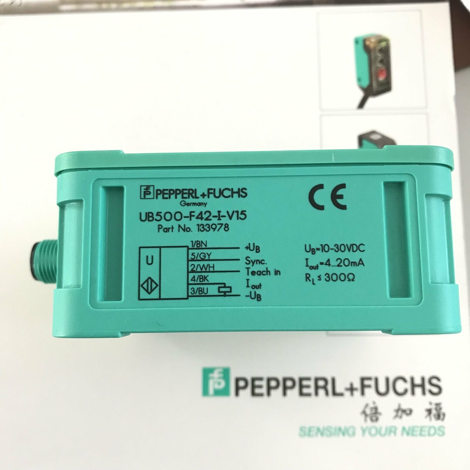 PEPPERL+FUCHS Smart Ultrasonic Sensor UB500-F42-I-V15 - PEPPERL+FUCHS