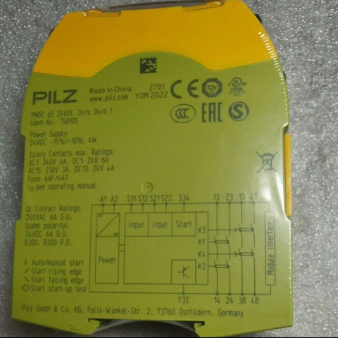 PILZ 750105 PNOZ S5 24VDC Safety Relay NEW SHIP - PILZ