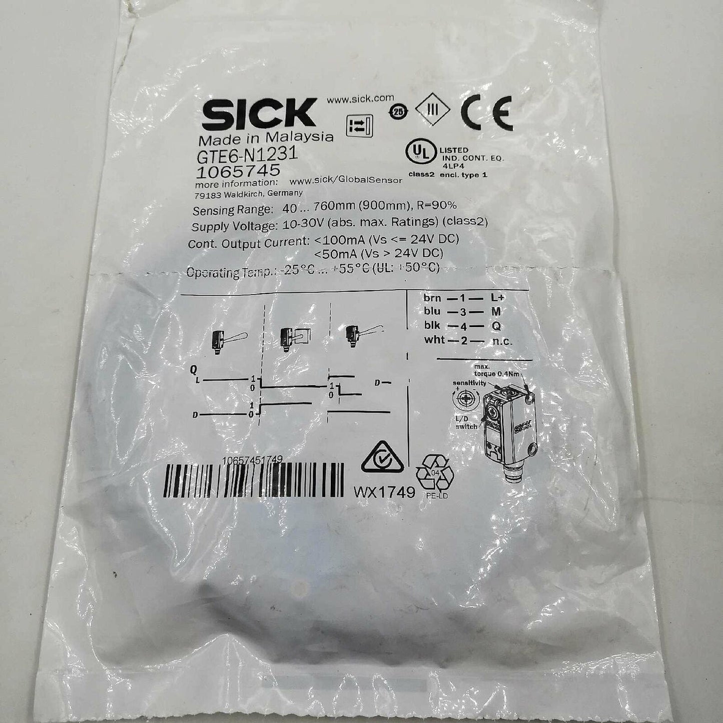 ONE Sick GTE6-N1231 Photoelectric Switch Sensor Fast - ONE