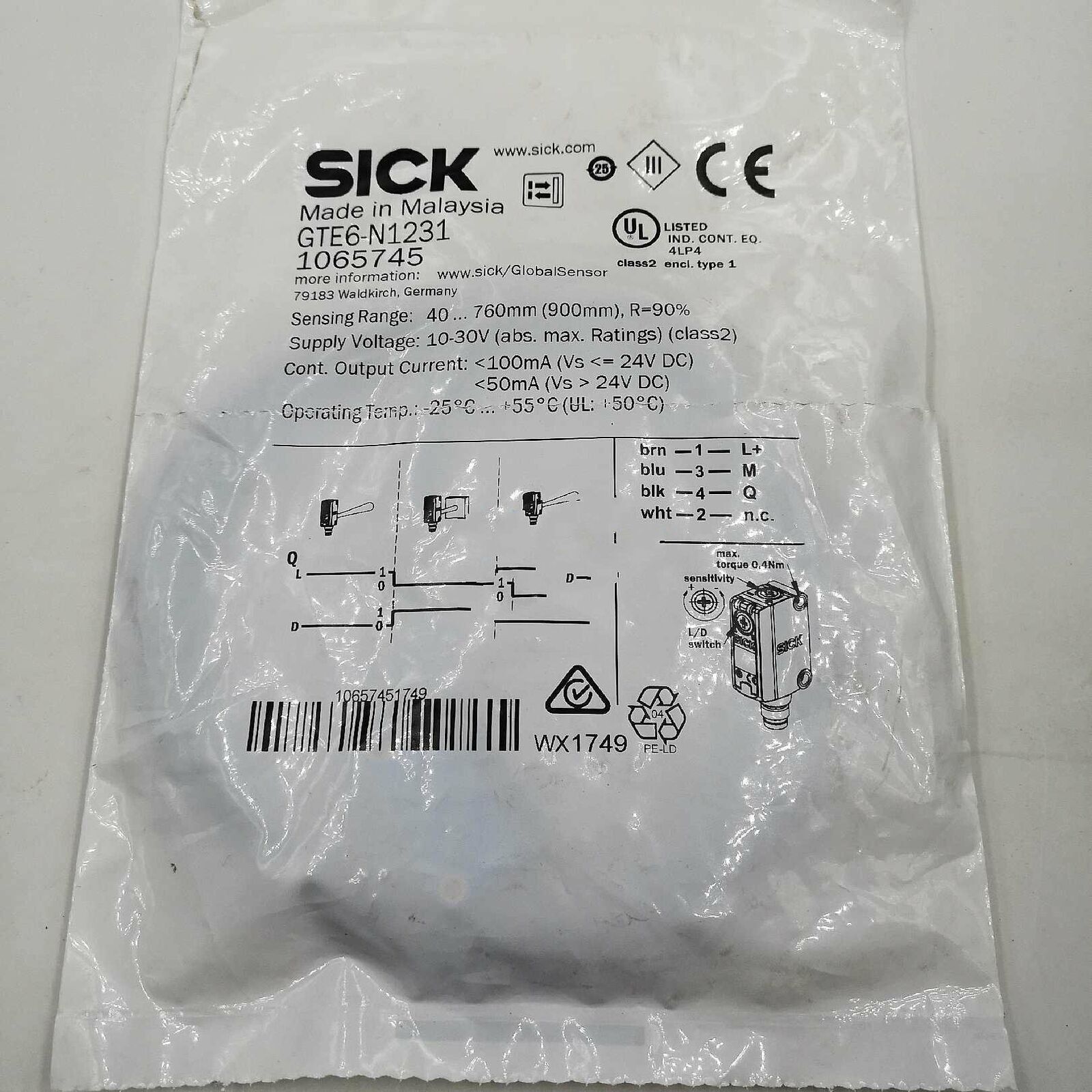 ONE Sick GTE6-N1231 Photoelectric Switch Sensor Fast - ONE