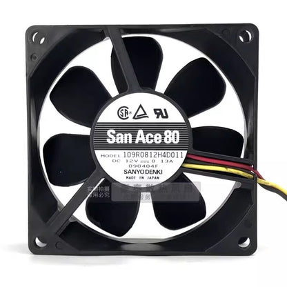 Sanyo 9AH0812P4H03 8025 DC12V 0.11A 8CM 3-Wire PWM Dual Ball Mute Cooling Fan