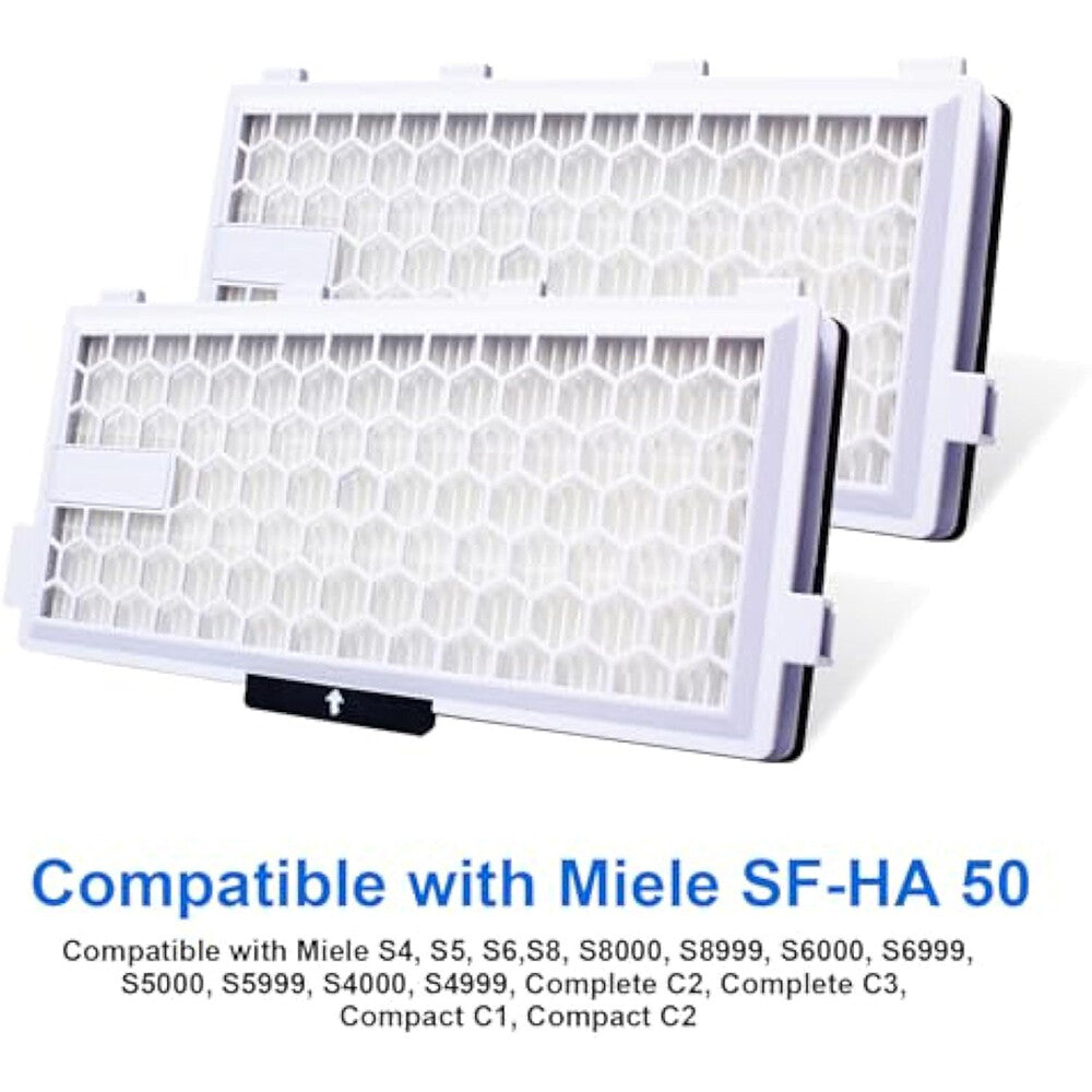 2Pack for Miele HEPA AirClean SF-HA 50 Filter HA 50 C2,C3,S4,S5,S6,S8