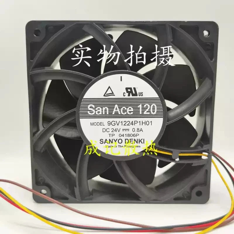 Sanyo 9GV1224P1H031 DC24V 0.8A 12038 4-Wire High-Airflow Inverter Fan