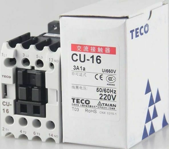 New CU-16 220VAC TECO Contactor - TECO