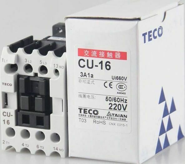 new CU-16 CU 16 220VAC TECO Contactor  ship TECO