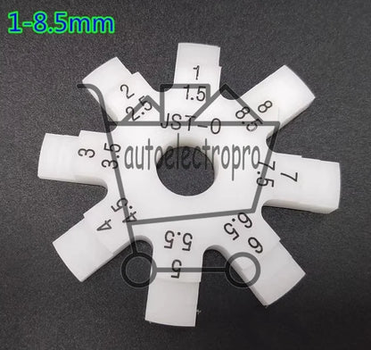 1Pcs Disc Gap Ruler Octagonal Feeler Gauge Round Plastic Anti-scratch 0.5-8mm