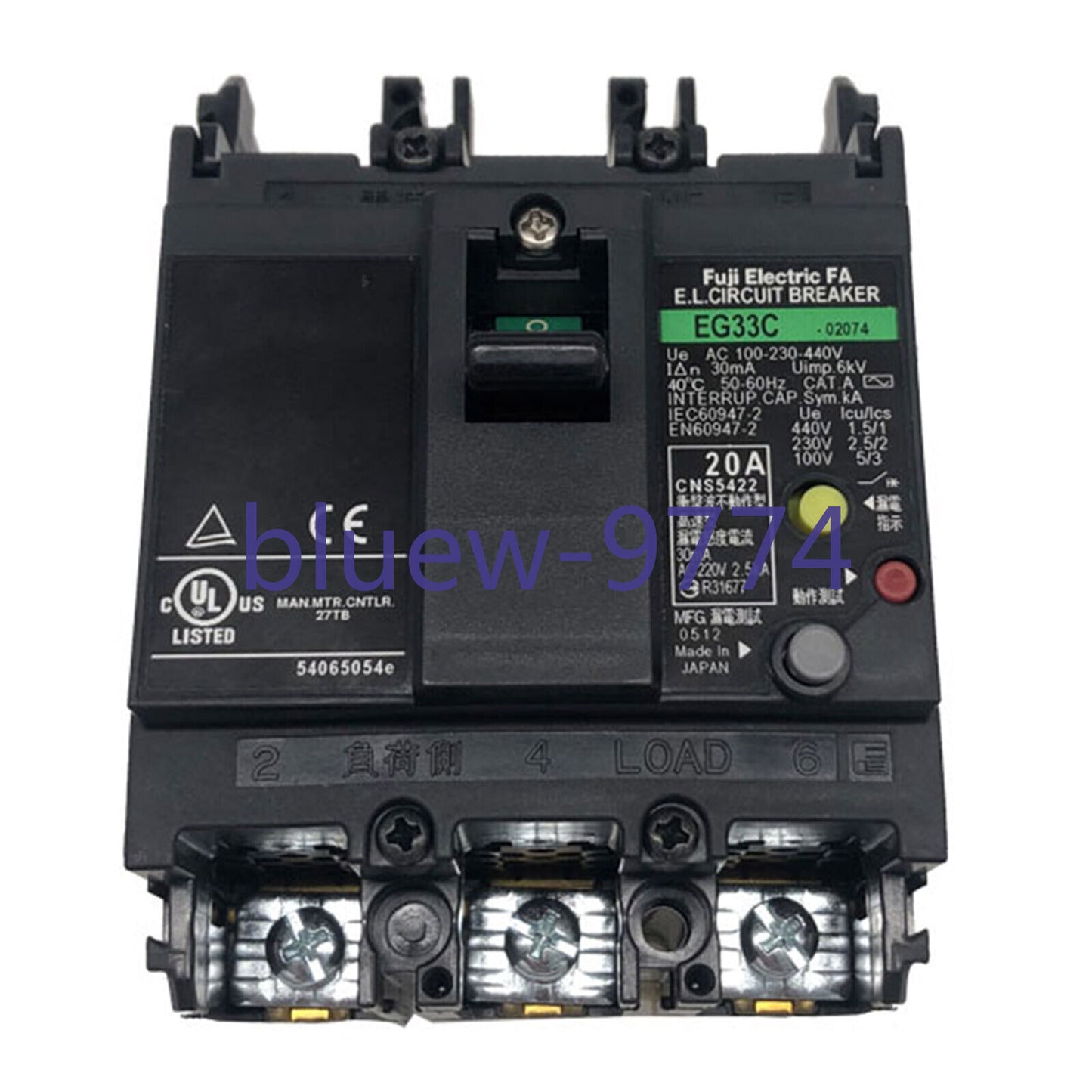 1-PC Fuji EG33C 20A 3P Circuit Breaker - FUJI