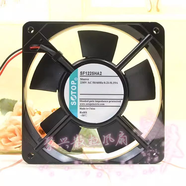 SOTOP SF1225HA2 AC230V 0.21A/0.19A 12025 12CM 2-wire cooling fan