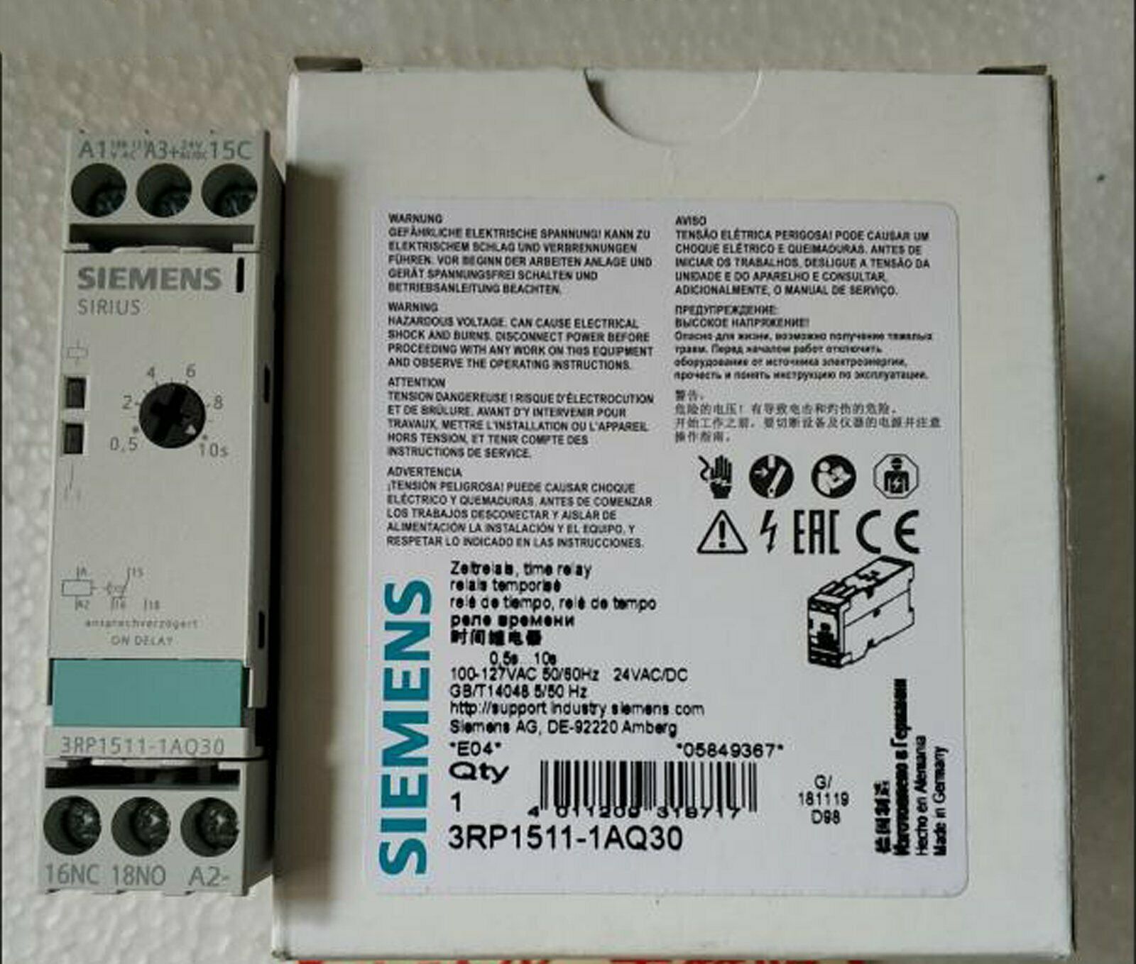 new ONE  Siemens relay 3RP1511-1AQ30 3RP1511-1AQ30 1 year