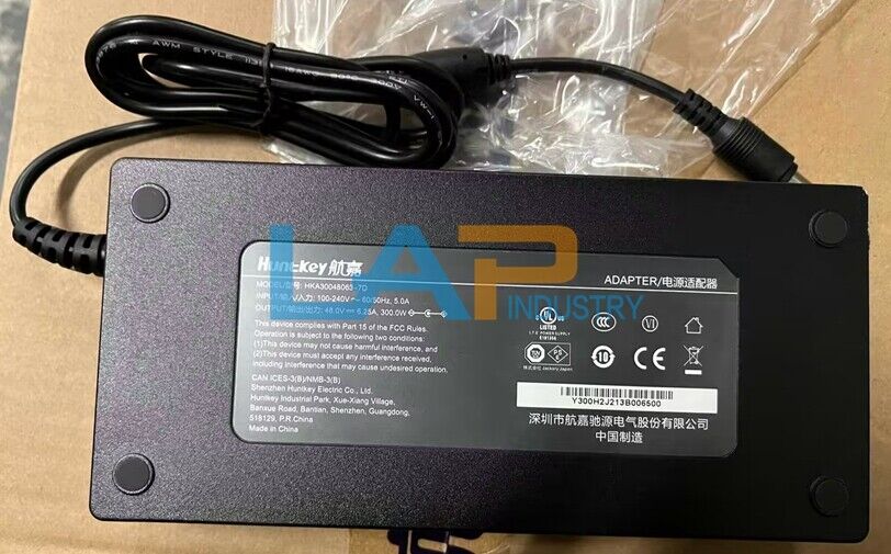 Huntkey HKA30048063-7D 48V 6.25A Power Adapter for Electronics - HUNTKEY