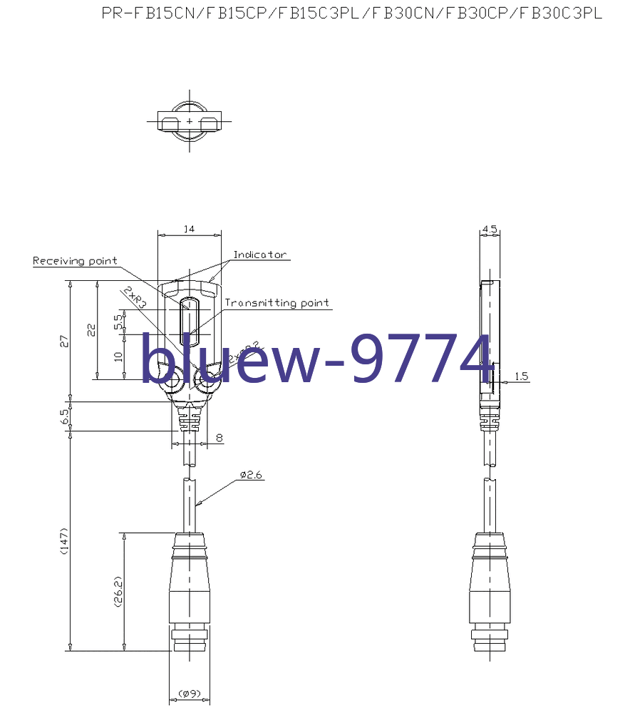 KEYENCE PR-FB15C3PL Photoelectric Sensor - KEYENCE