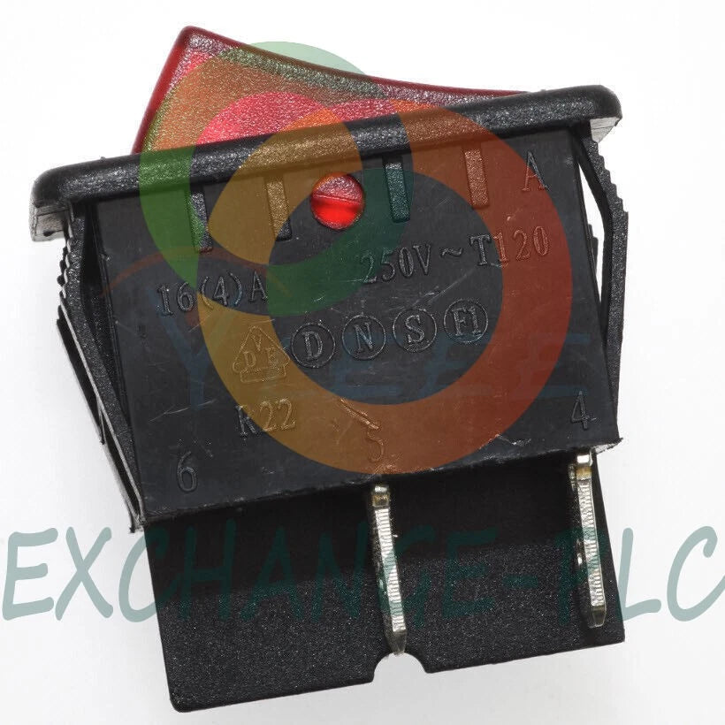 1pcs Taiwan Pronic Rocker Switch R22 4pin Red with Lamp 16A 250V-T120 #ex