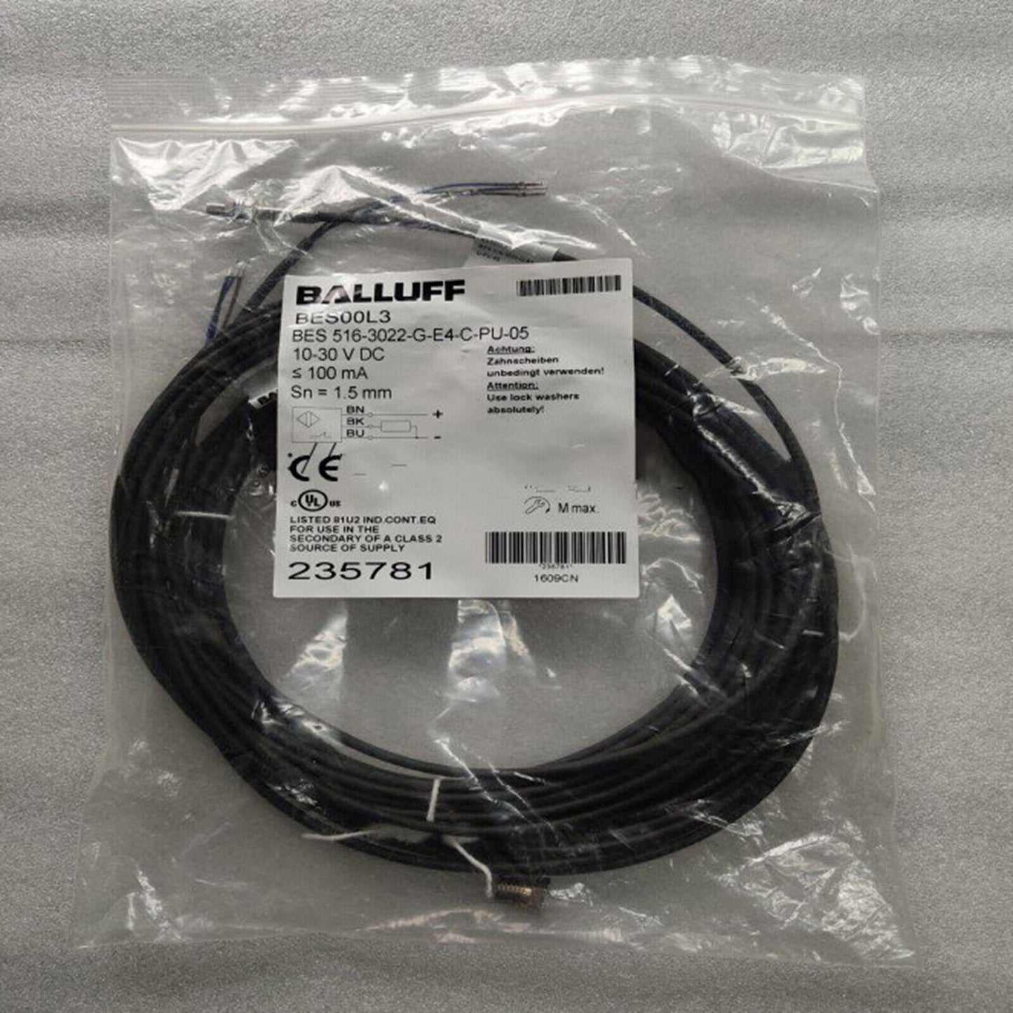 ONE BALLUFF Proximity Switch BES 516-3022-G-E4-C-PU-05 - BALLUFF
