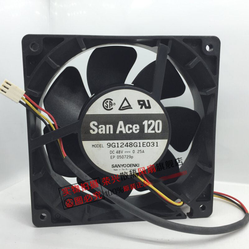 Sanyo 9G1248G1E301 12038 48V 0.25A 12CM 3-wire chassis fan