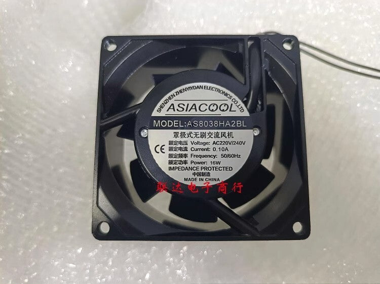 ASIACOOL AS8038HA2BL 8038 220V/240V 0.1A 16W 8CM Cooling Fan
