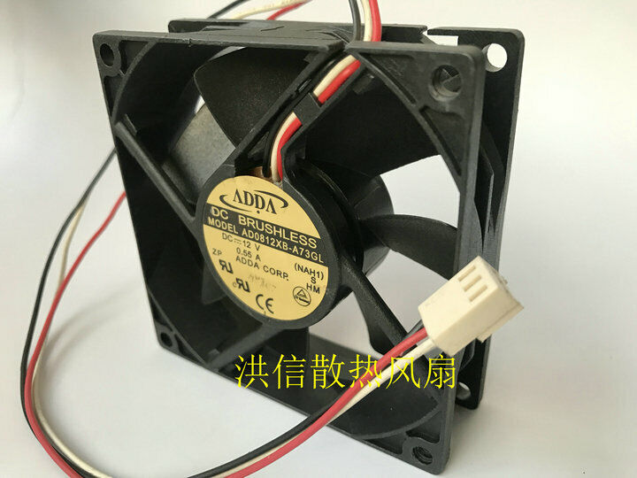 new 1 PCS  ADDA  Fan  AD0812XB-A73GL   DC 12V 0.55A  3 pin 80*80*25mm cooling fan