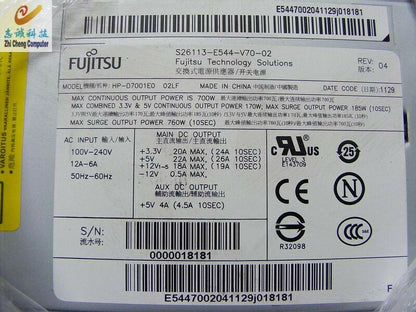 1pcs  Fujitsu S26113-E544-V70-02 HP-D7001E0 Power Supply