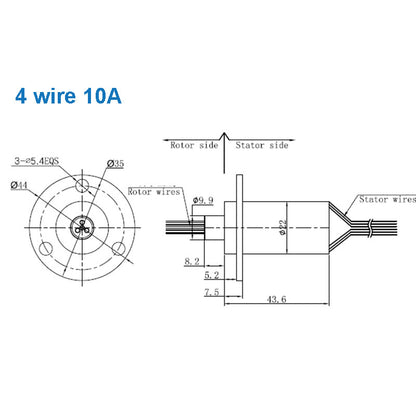 High Current Conductive Slip Ring Electric Rotary Joint 2-12 Wires 2A-60A
