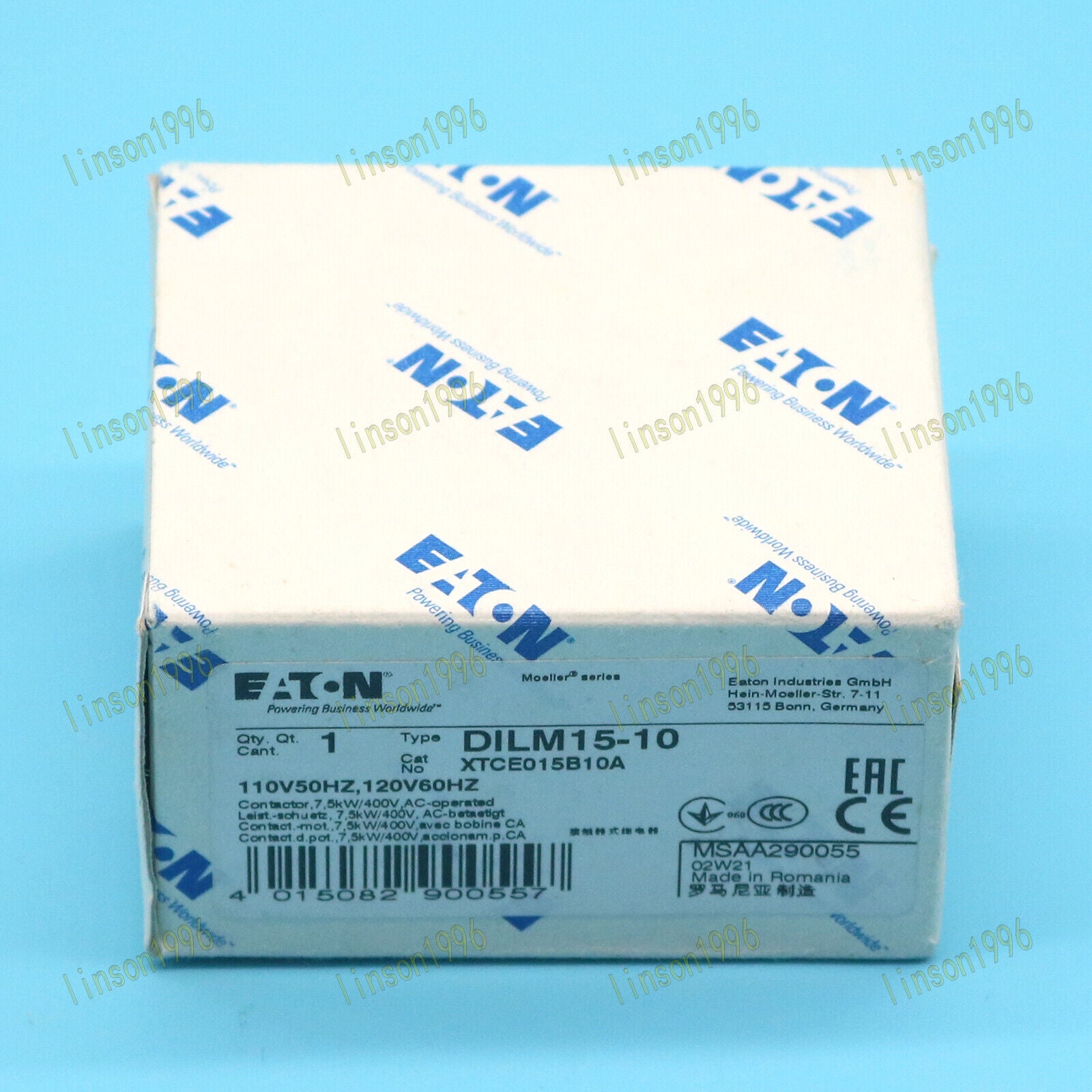 Eaton Moeller AC Contactor DILM15-10 SHIP EATON Moeller AC Contactors DILM15-10 industrial use arc suppression design reliable performance - EATON MOELLER