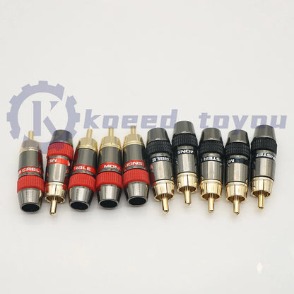 (5Pair) Gold-plated RCA Interconnects Cable Plug Connector