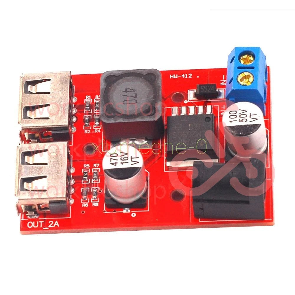 DC 9V/12V/24V/36V to 5V 3A Dual USB Charger Step Down Buck Power Supply Module F