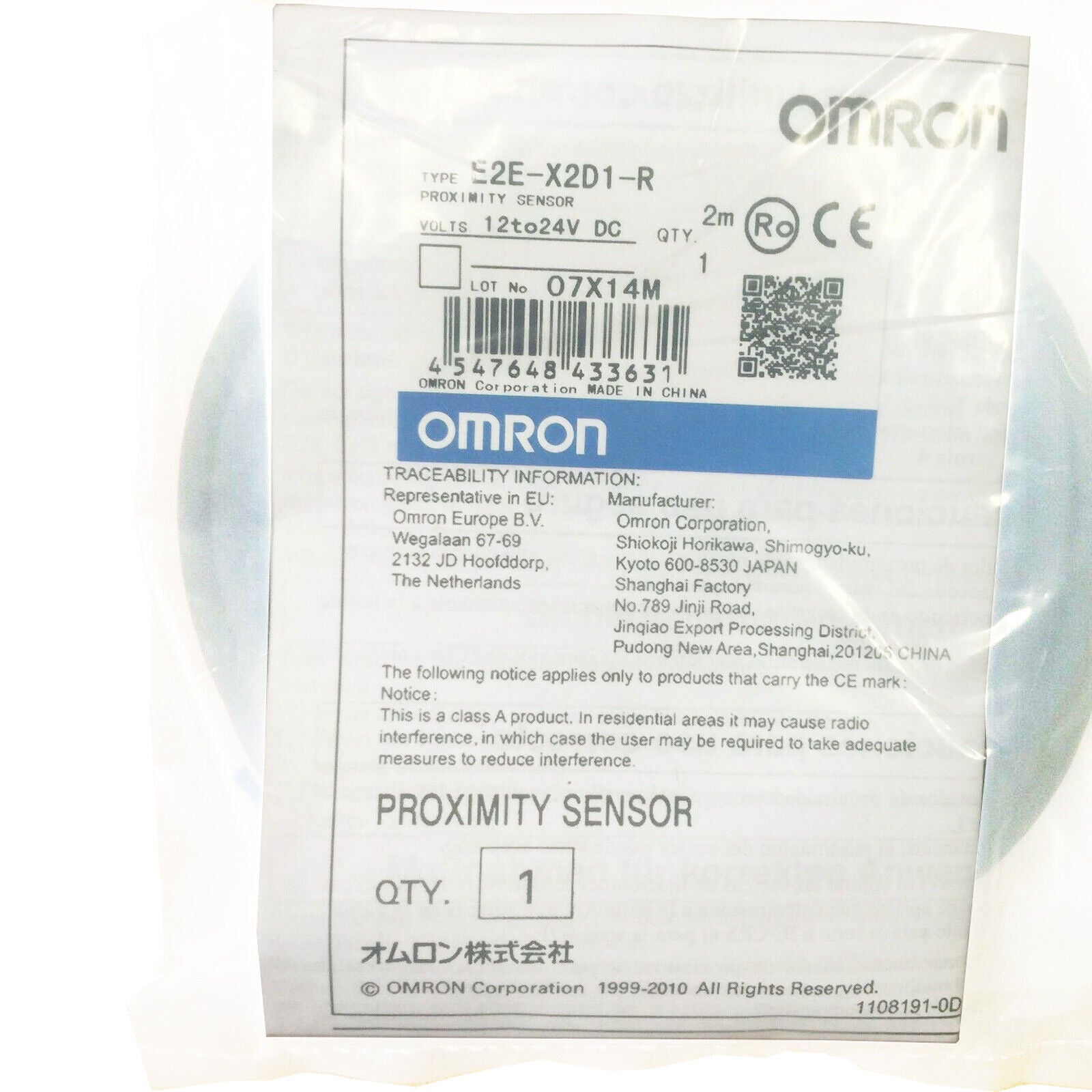 Omron Proximity Sensor E2E-X2D1-R-Z - OMRON