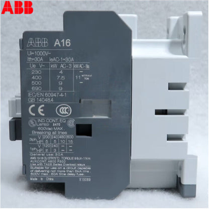 ABB AC Contactor A16-30-10 A16-30-01 Coil Voltages 24V 48V 110V 220V 380V 16AMP