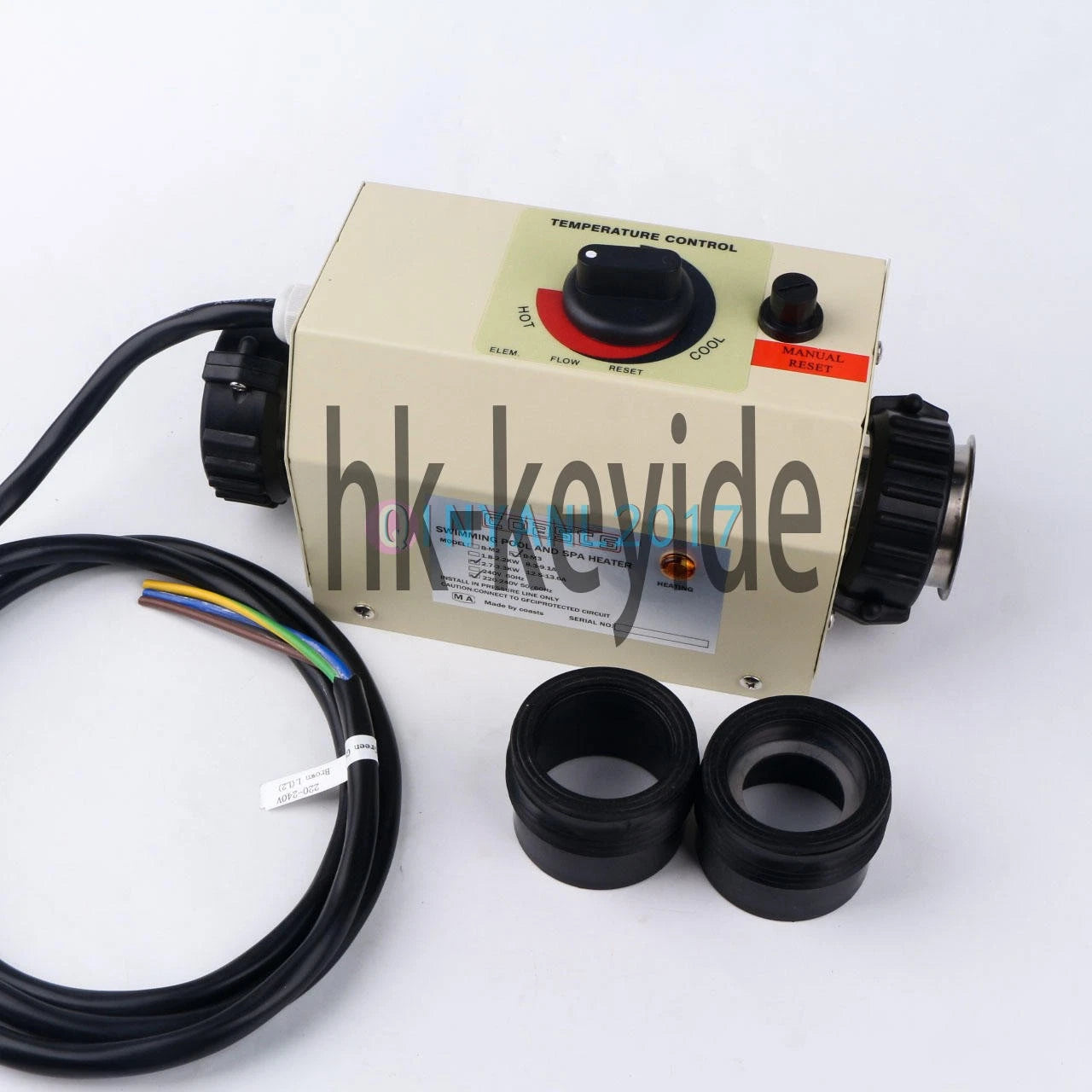Electric Swimming Pool Heater SPA Water Bath Hot Tub Thermostat Heater 3KW B-M3