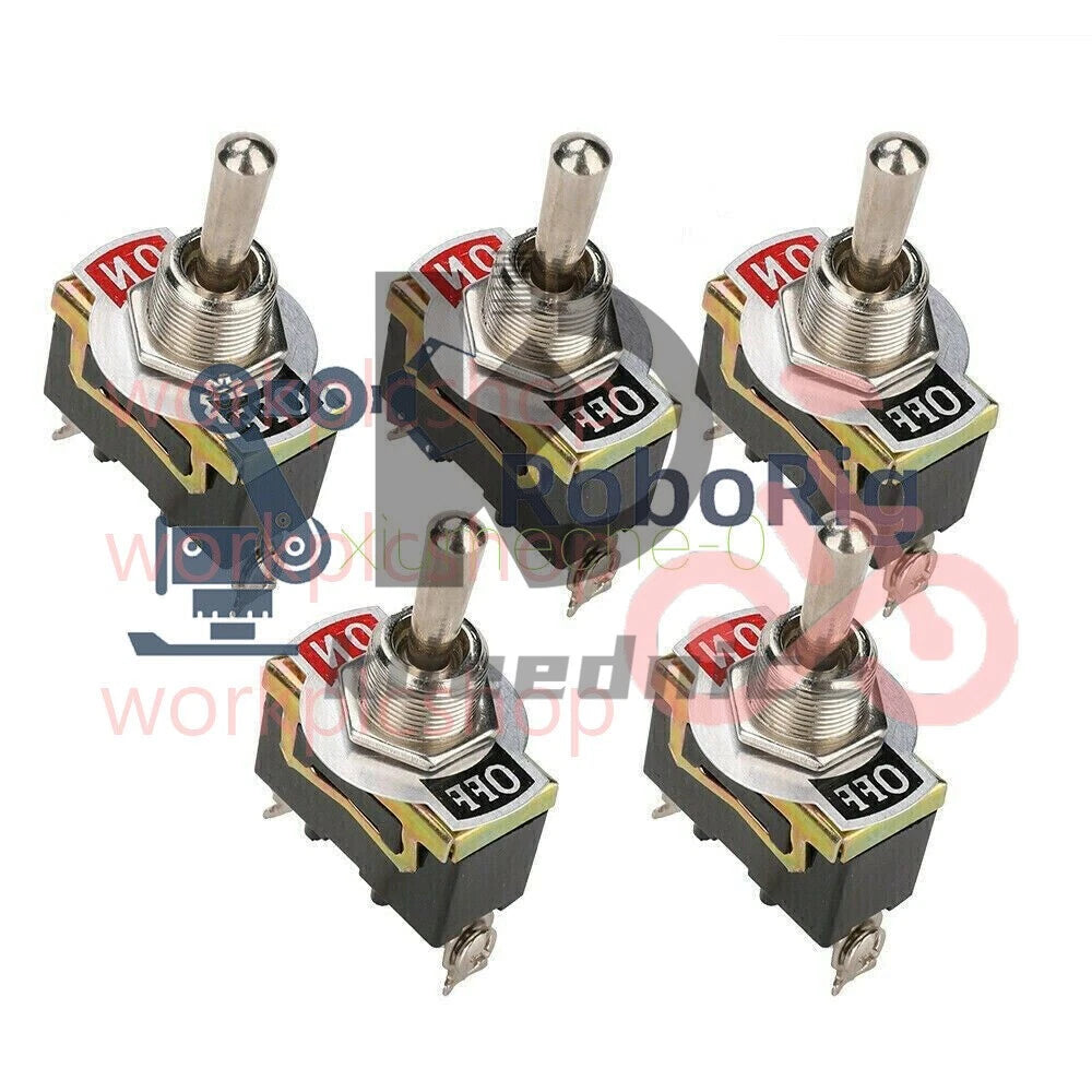5PCS E-TEN1021 2-Pin Toggle Flick Switch SPST ON-OFF Car Dash Light Metal