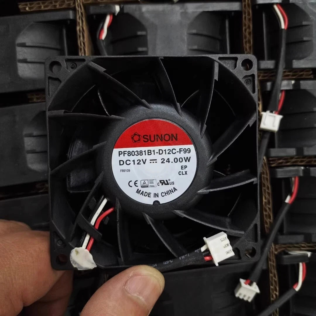 SUNON 8038 12V 24W PF80381B1-D12C-F99 3-wire switch fan 8CM