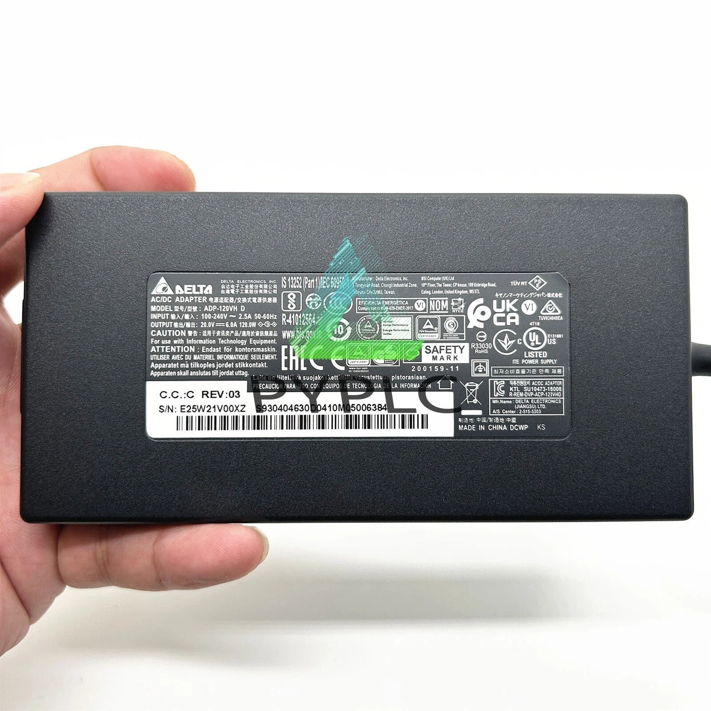 1X 20V 6A 120W Adapter MSI GF63 Thin 11SC-430CA ADP-120VH D AC Power Charger