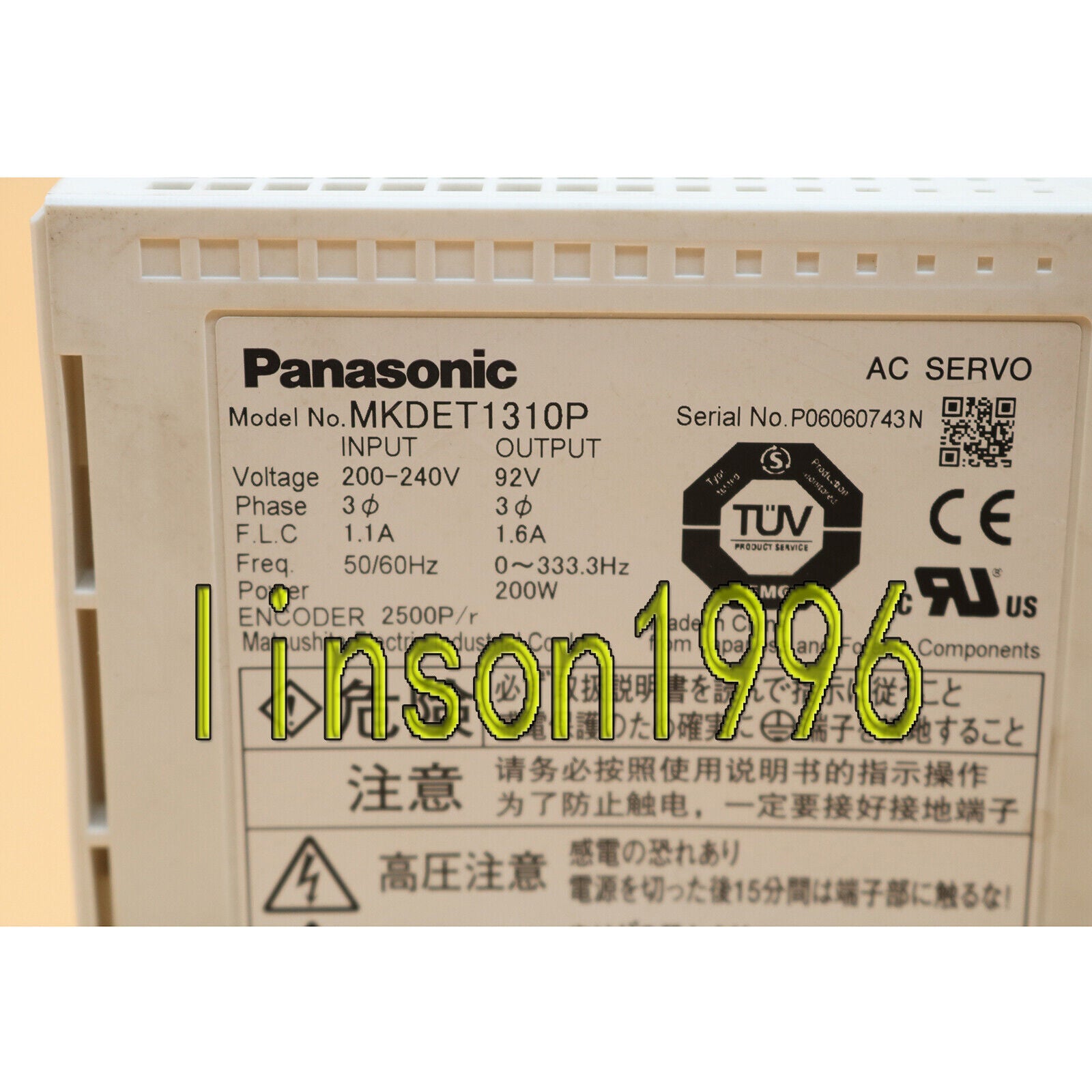 MKDET1310P AC Servo Drive Panasonic Tested - PANASONIC