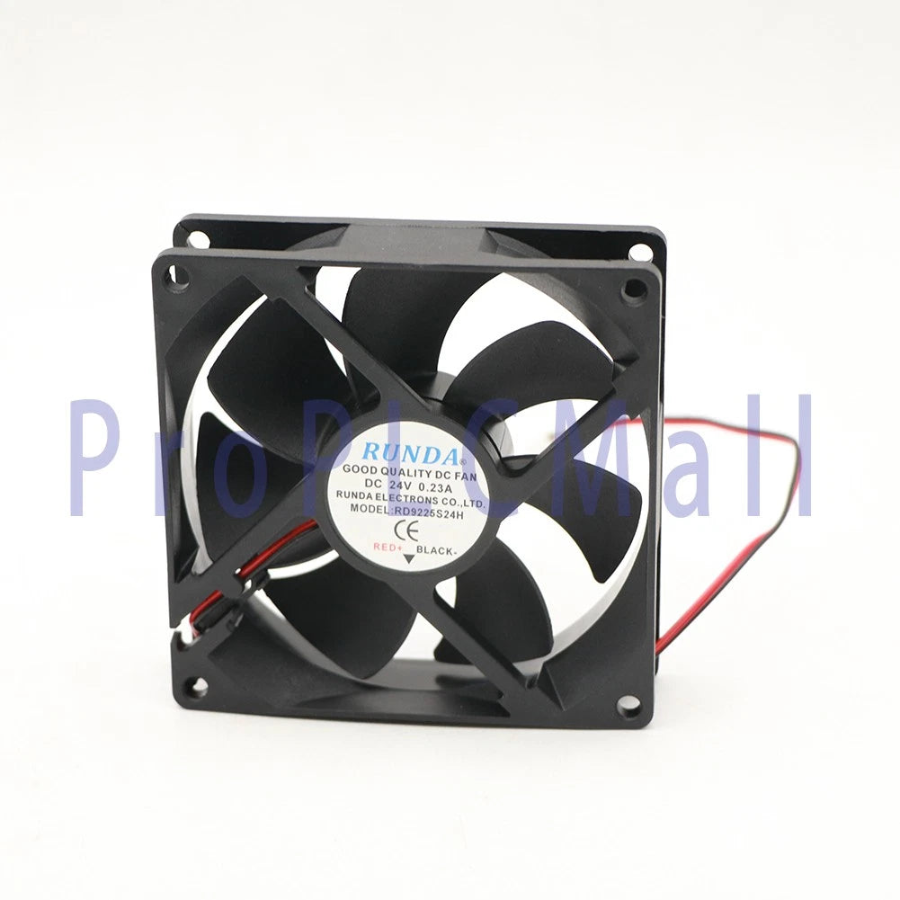 2PCS RD9225S24H RUNDA Fan DC24V 0.23A 9225 9CM 2 Wire Cooling Fan