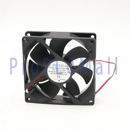 2PCS RD9225S24H RUNDA Fan DC24V 0.23A 9225 9CM 2 Wire Cooling Fan