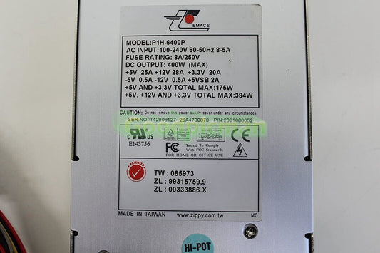 ZIPPY P1H-6400P Power Supply 400W 1Pcs/