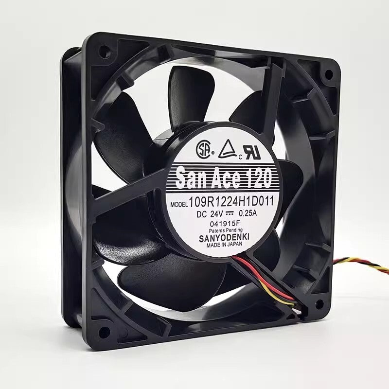 Sanyo 109R1224H1D011 DC24V 0.25A 12038 12CM 3-Wire Inverter Cooling Fan