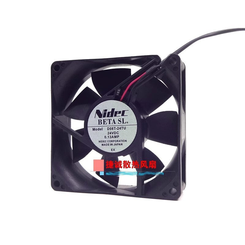 Nidec D08T-24TU 24V 0.13A 8025 8CM Chassis Inverter Cooling Fan