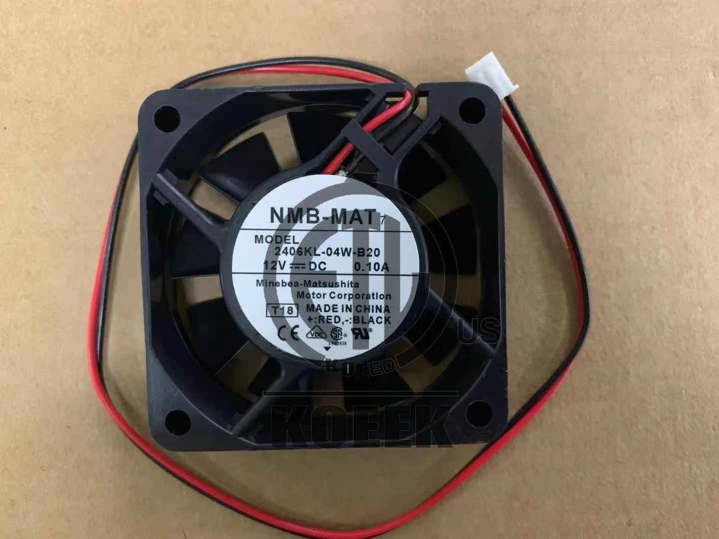 1PC NMB-MAT 2406KL-04W-B20 6CM 12V 0.10A 2-wire silent cooling fan