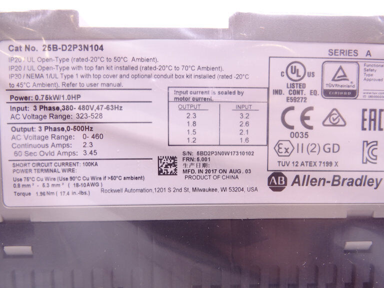 Allen Bradley Series A Drive 25B-D6P0N104 - ALLEN BRADLEY