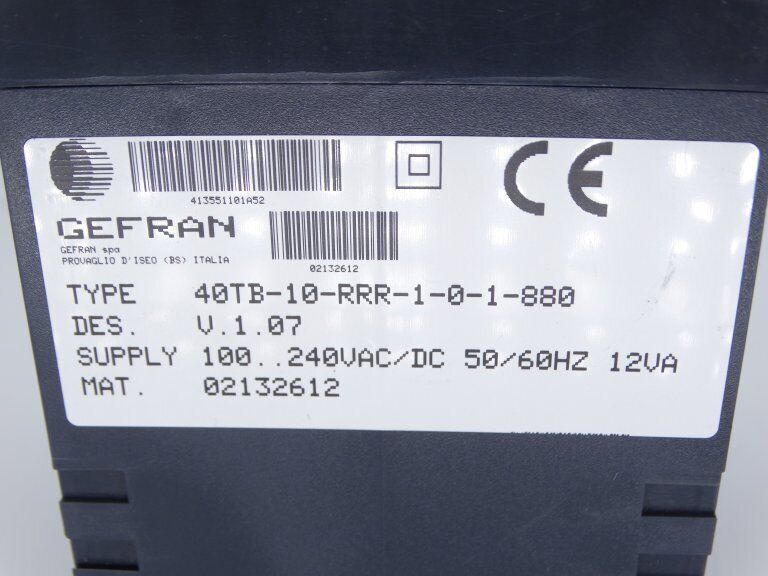 GEFRAN 40TB-10-RRR-1-0-1-880 TEMPERATURE CONTROLLER GEFRAN