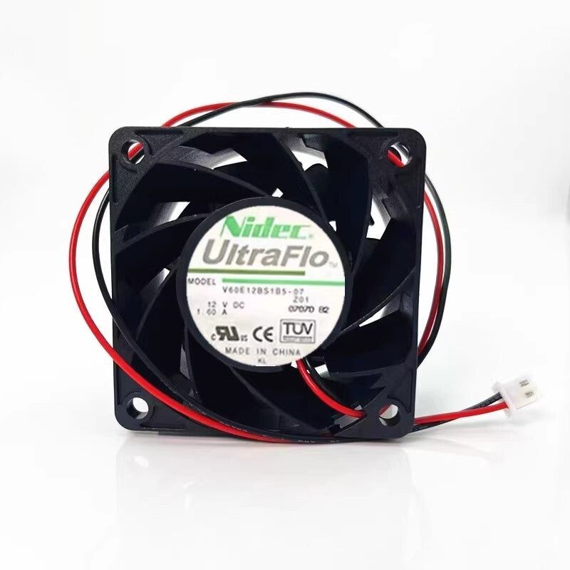 NIDEC V60E12BS1B5-07 6038 DC12V 1.60A 2-Wire Server Cooling Fan