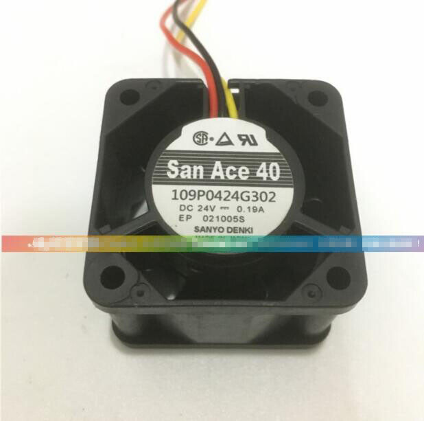 1PCS Sanyo 109P0424G302 DC24V 0.19A 40 * 40 * 28MM double ball fan