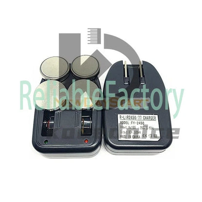 FY-2450 Charger + 4pcs LIR2450/77 3.6V Button Battery Replace CR2450 2477 2430