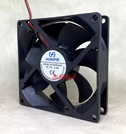 new 1PCS HONGFEI HD-9225U24B DC24V 0.35A 2-wire 92*92*25MM 2-wire Axial Cooling Fan