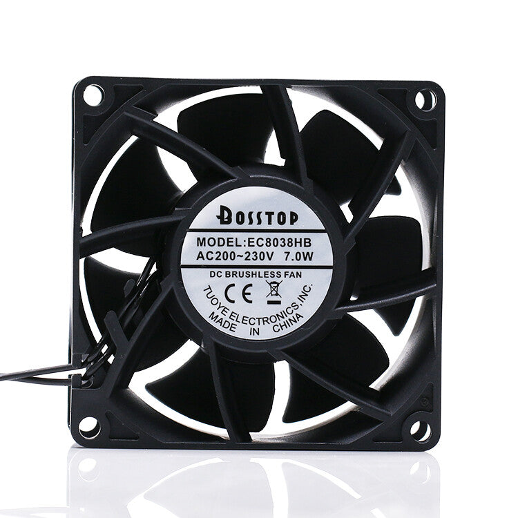 1pcs  BOSSTOP EC8038HB 8038 8CM 7.0W 220V AC double ball cooling fan